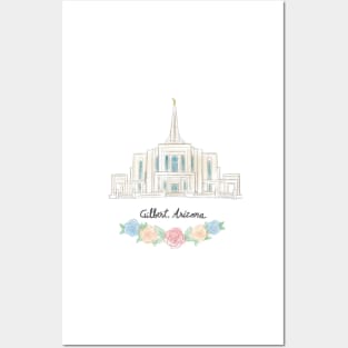 Gilbert Arizona Temple Watercolor Posters and Art